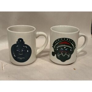 Set (2) Vintage Denny's Christmas Xmas Magic Color Coffee Mug Cup Color Changing